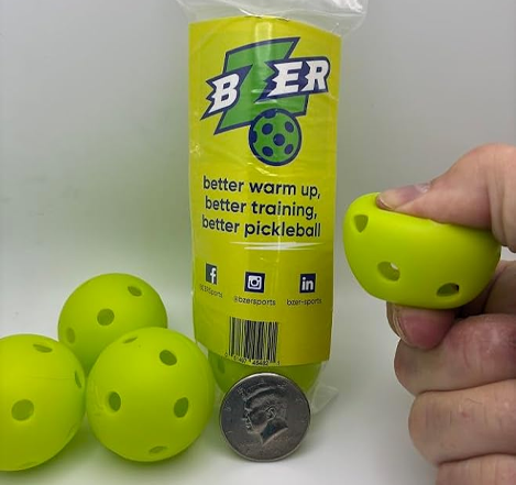 Sleeve of 3 Mini Pickleballs (Softer, Made of Rubber) - Wholesale Minimum Order: 5