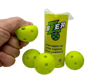 Sleeve of 3 Mini Pickleballs ( Softer, Made of Rubber) Improves Hand Speed and Control