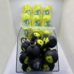 BZER Retail Display Pack – Plexi Stand + 10 Sleeves (3 Mini Balls) + 10 Clips (2 Mini Balls)